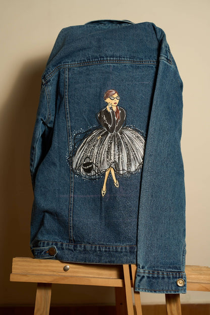 Hand-Painted Denim Jacket – Custom Illustrated Artwork