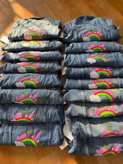 Hand-Painted Denim Jacket – Custom Illustrated Artwork